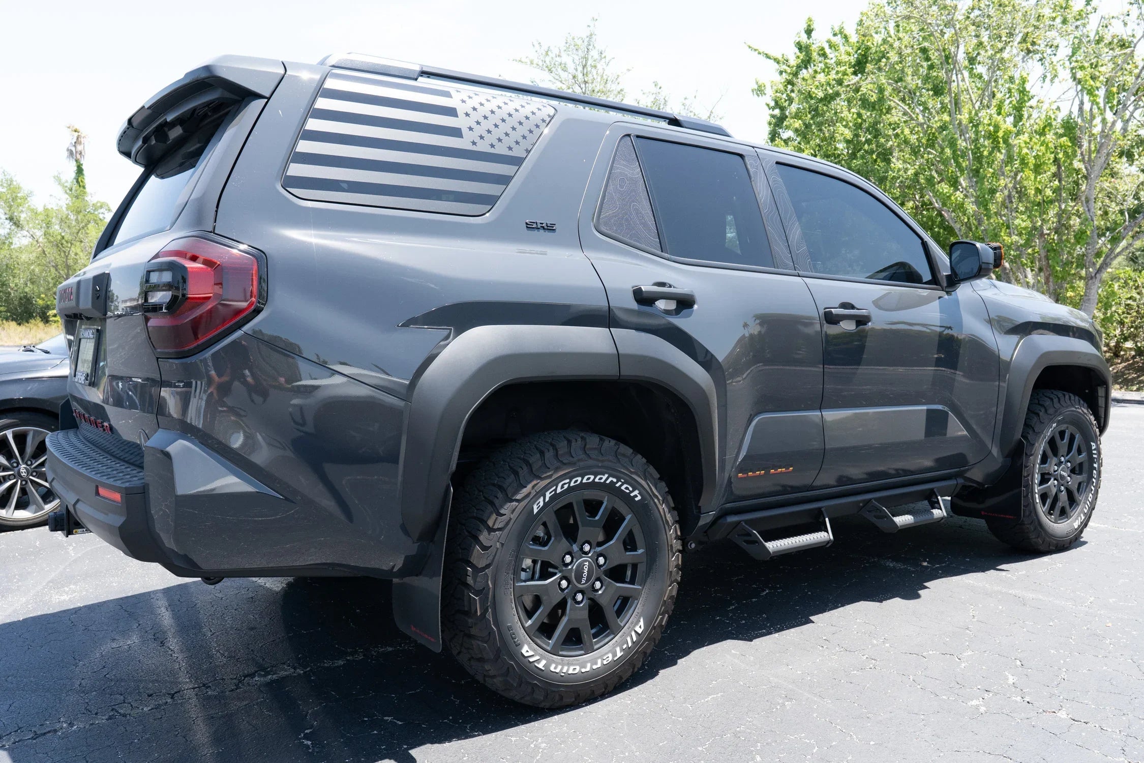 Pair of matte black Turbo Retro Style Graphic Fender Decals by StickerFab for vehicle exterior vinyl customization