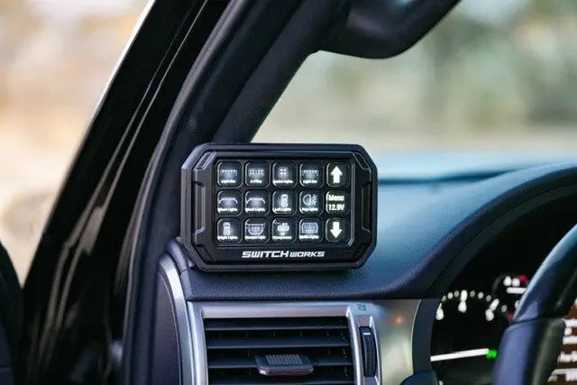 Lexus GX460 dash mounting pod for switch works, compatible with 2010-2024 models, by Zona Motorsports, shown mounted in vehicle dashboard.